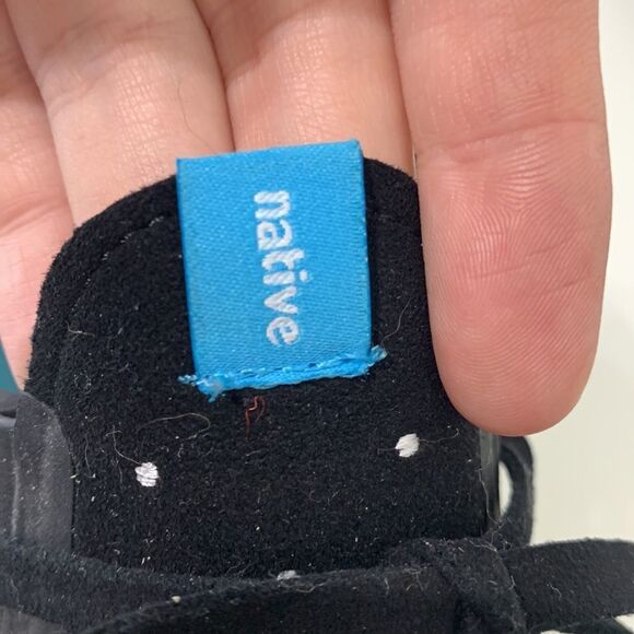 Native Sneakers Black w/‎ Embroidered Dots Sz 10 - Picture 7 of 8